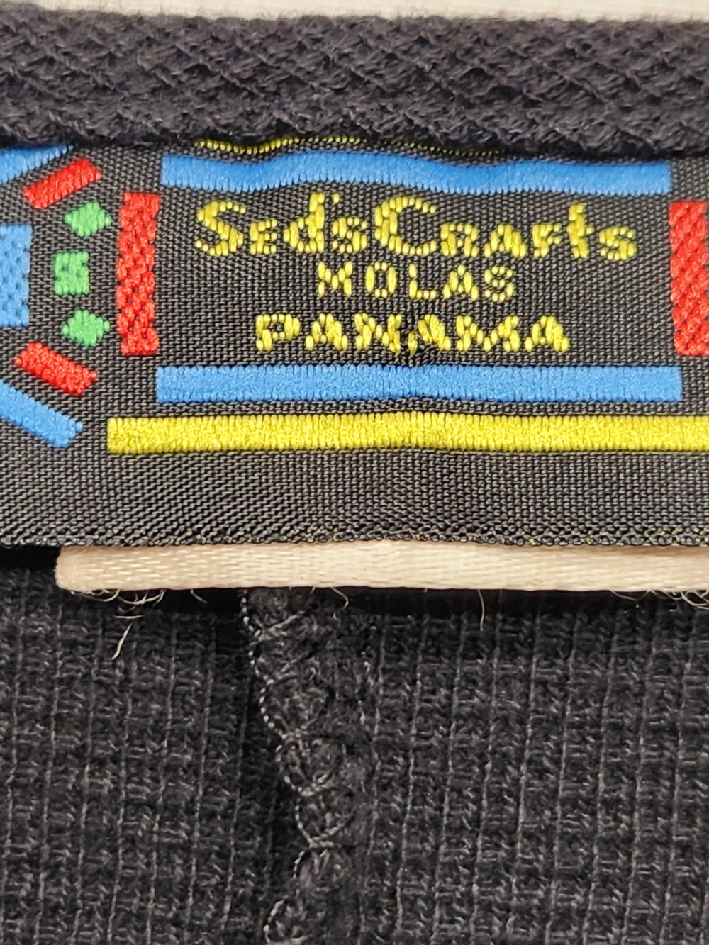 ⭐️Vintage Seds Crafts Panama Mola Appliqué Cotton Maxi Dress Boho Artisan XLarge - Picture 4 of 14